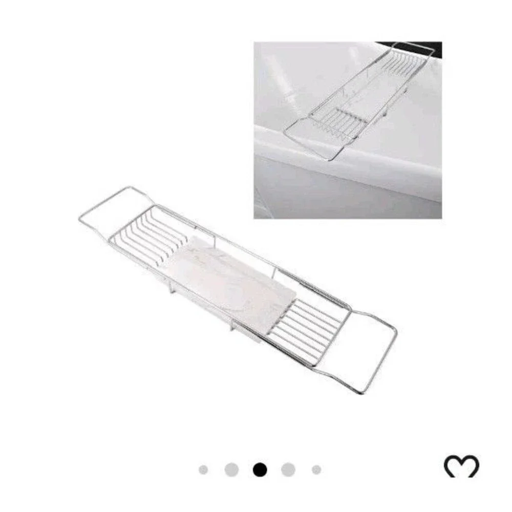Expandable Stainless Steel/Marble Bathtub Caddy Tray, European Style,...